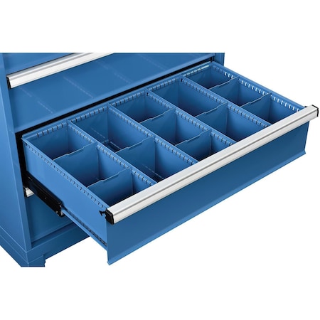Global Industrial Dividers for 8H Drawer of Modular Drawer Cabinet 36Wx24D, Blue 298456